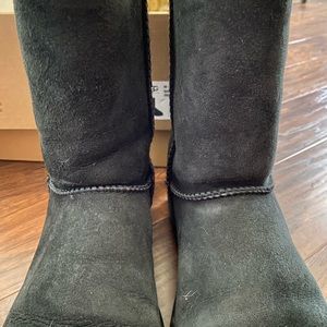 Black short fur Ugg Boots
